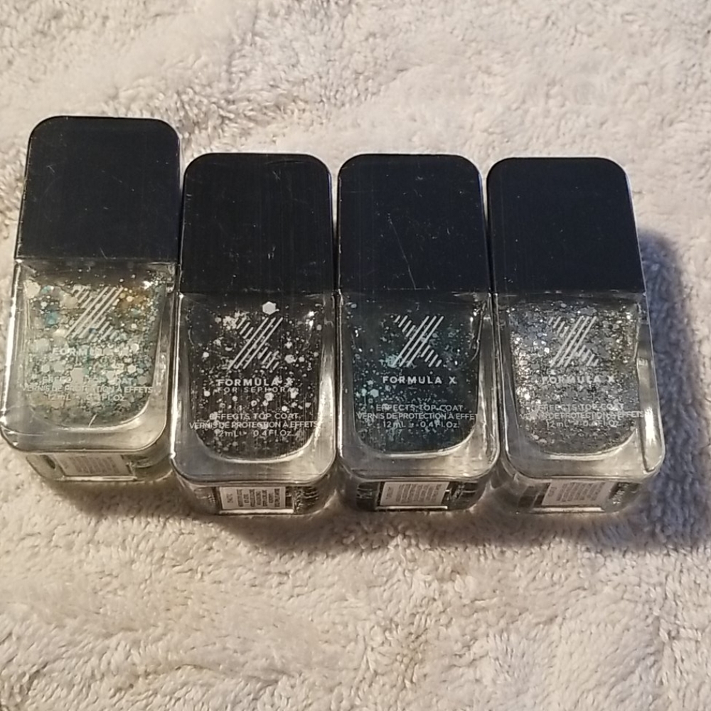 Glitter top coat nail polishes brand new